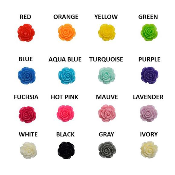 Rose Cufflinks - 16 Color Choices! - Picture 2 of 4